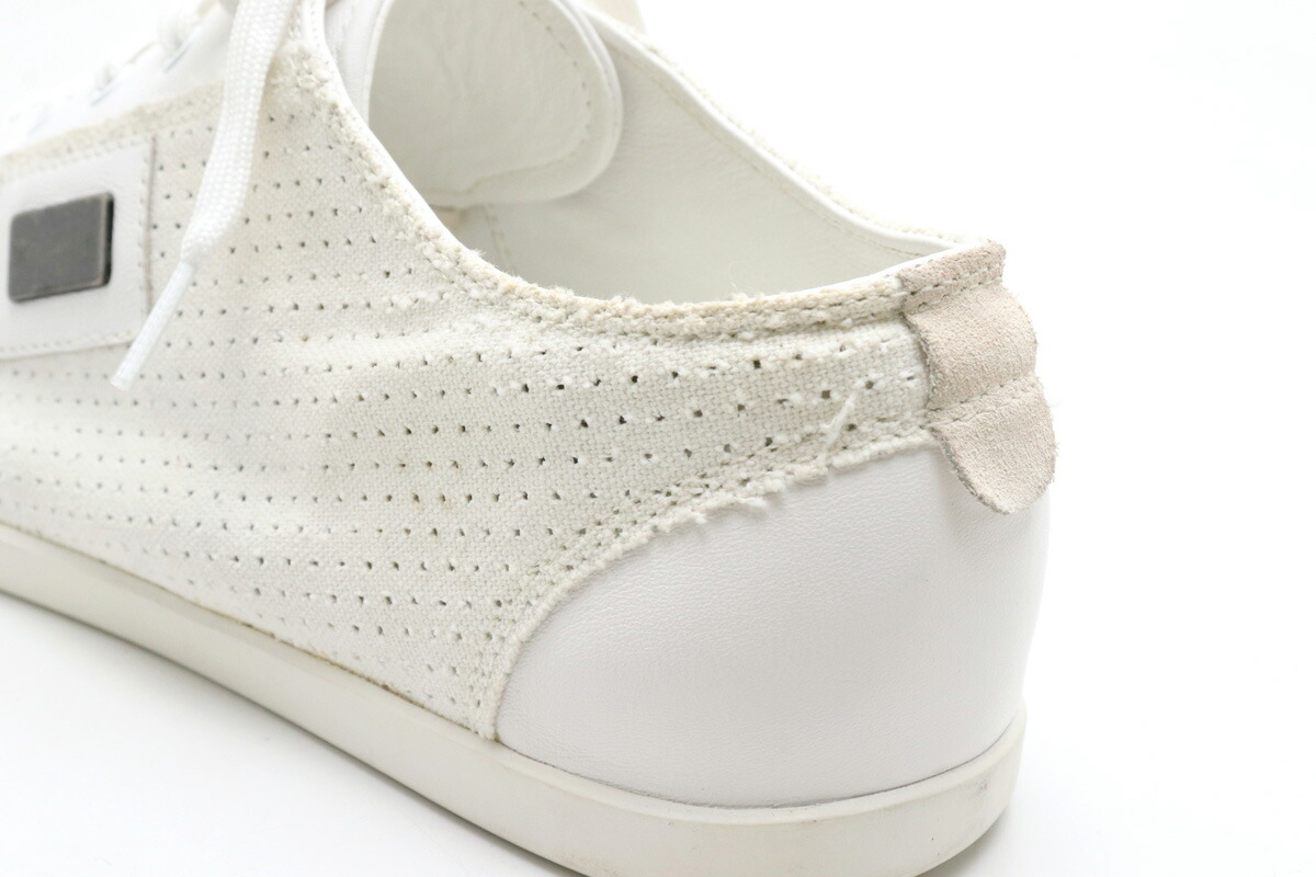 楽天市場 靴 Dolce Gabbana ドルチェ ガッバーナ ドルガバ D G スニーカー パンチング プレート メンズ レザー スエード ホワイト 白 10 中古 Blumin 楽天市場店