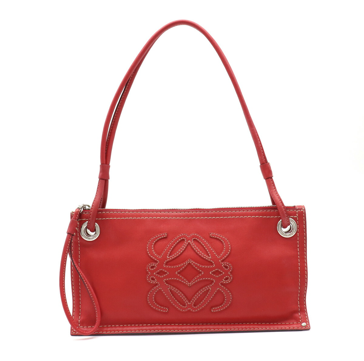 【バッグ】LOEWE ロエベ アナグラム ロゴ ショルダーバッグ ワンショルダー セミショルダー 肩掛け レザー レッド 赤 【中古】|Blumin 楽天市場店