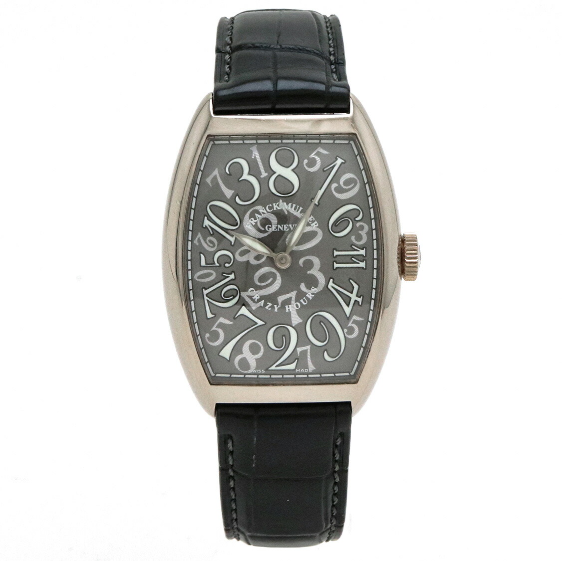 21新作モデル ウォッチ Oh済 Franck Muller フランク ミュラー クレイジーアワーズ グレー文字盤 K18wg 革ベルト メンズ At オートマ 腕時計 6850ch 即納最大半額 Nepalbreweries Com