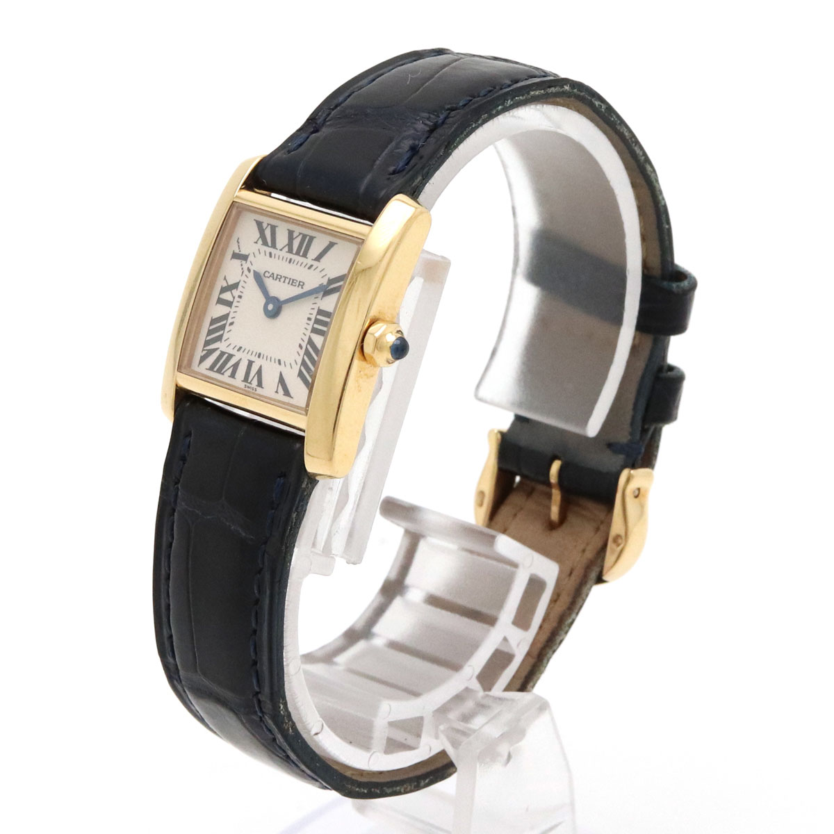 楽天市場 ウォッチ 新品仕上げ済 Cartier カルティエ タンクフランセーズ Sm ホワイト文字盤 K18yg クロ革ベルト レディース Qz クォーツ 腕時計 W 中古 Blumin 楽天市場店