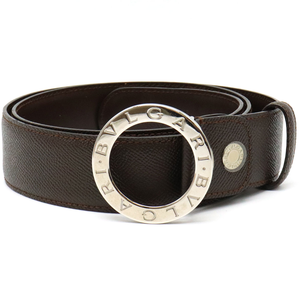 楽天市場 Bvlgari ブルガリ ブルガリブルガリ ベルト メンズ レザー 茶 ダークブラウン シルバー金具 110 44 110 カット済 中古 Blumin 楽天市場店