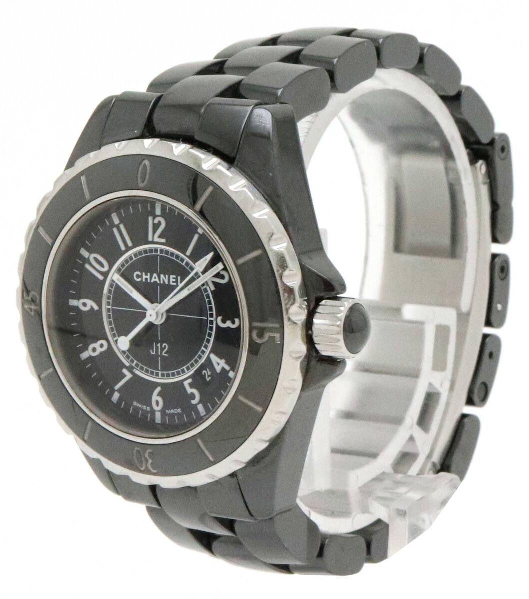 楽天市場 ウォッチ Chanel シャネル J12 ブラック 黒 33mm セラミック Ss デイト レディース Qz クォーツ 腕時計 H06 中古 Blumin 楽天市場店