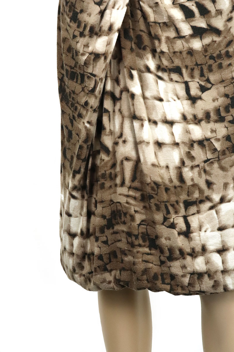 楽天市場 アパレル Max Mara マックス マーラ ワンピース 七分袖 ベルト付 総柄 ストレッチ レーヨン グレージュ系マルチカラー 38 クリーニング済 中古 Blumin 楽天市場店