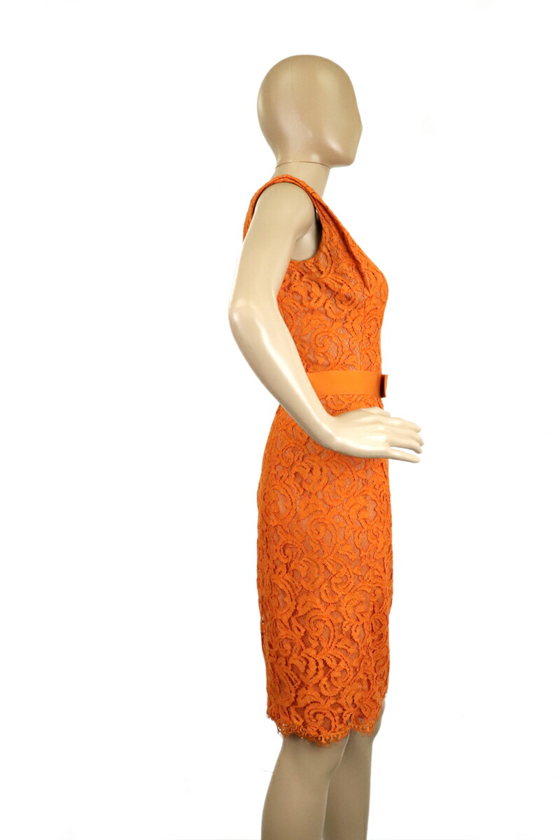 楽天市場 アパレル Tadashi Shoji タダシ ショージ ワンピース ノースリーブ 総レース 刺繍 コットン レーヨン オレンジ サイズ0 Xxs クリーニング済 中古 Blumin 楽天市場店