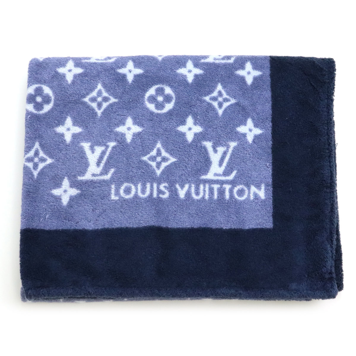 【楽天市場】LOUIS VUITTON ルイ ヴィトン モノグラム ビーチタオル タオル コットン100 ブルー系 クリーニング済 【中古
