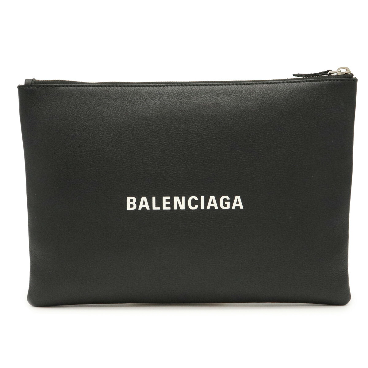 年末のプロモーション特価 バッグ Balenciaga バレンシアガ ロゴ ショッピング クリップm 新型 クラッチバッグ セカンドバッグ レザー ブラック 黒 シルバー金具 中古 Bhavaspa Com
