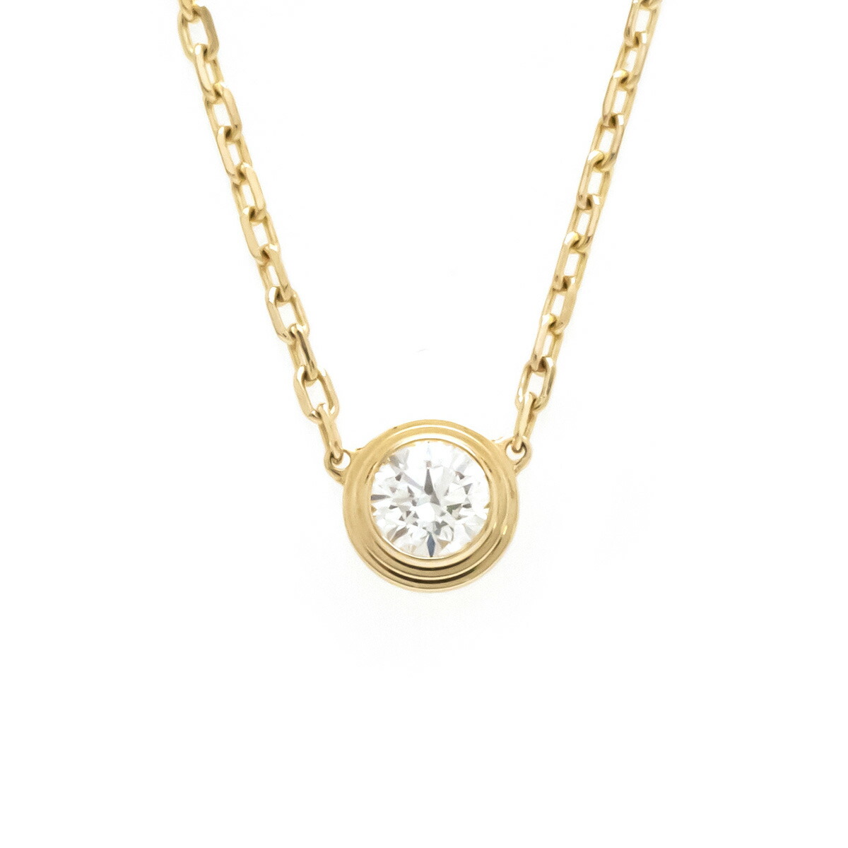 楽天市場 ジュエリー 新品仕上げ済 Cartier カルティエ ディアマン レジェ ドゥ カルティエ ネックレス Lm 1pダイヤ K18yg イエローゴールド Yg ダイヤモンド D0 18ct 中古 Blumin 楽天市場店
