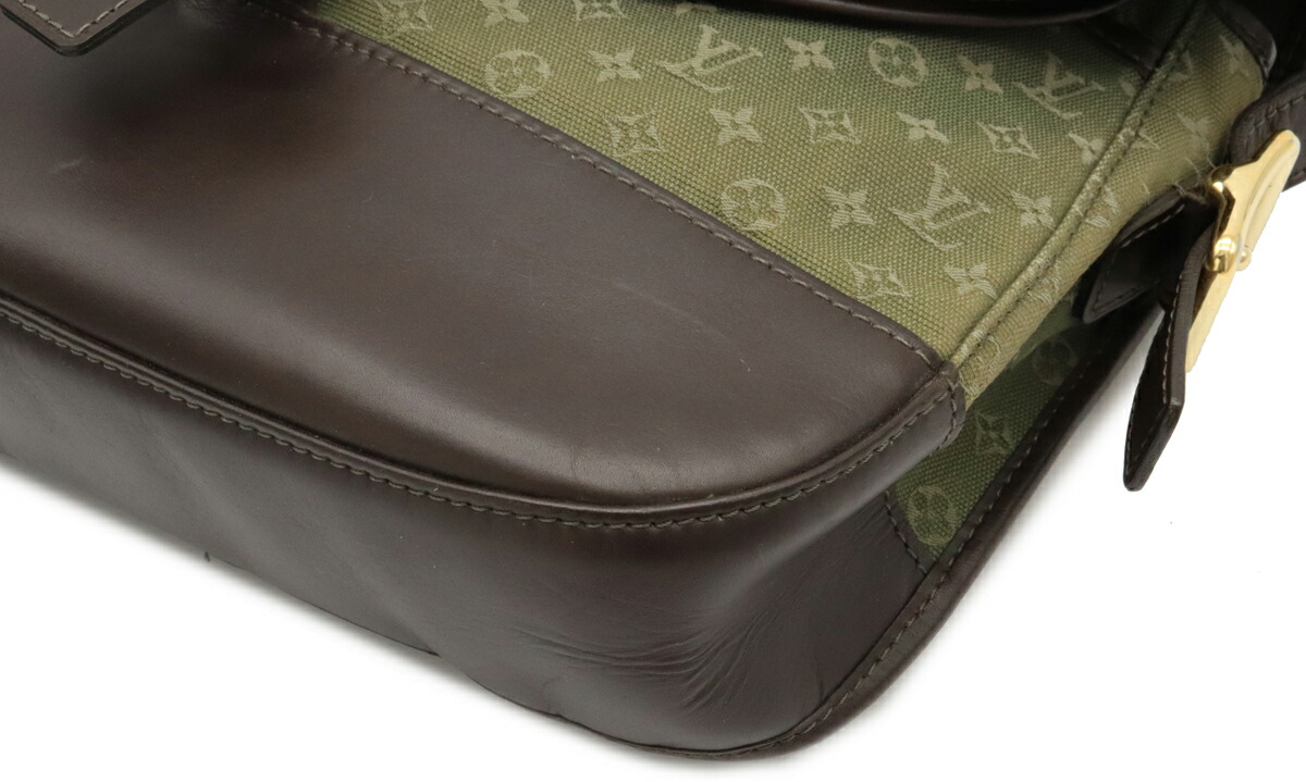 バッグ キャンバス Louis Vuitton ルイ ヴィトン レザー モノグラムミニ ショルダーバッグ ベランジェール Tstカーキ キャンバス レザー Tstカーキ 緑 モスグリーン M 中古 Blumin 店
