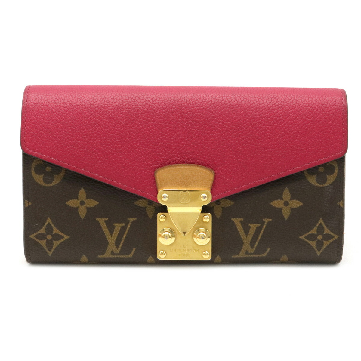 楽天市場 財布 Louis Vuitton ルイ ヴィトン モノグラム ポルトフォイユ パラス 2つ折長財布 二つ折り長財布 レザー フリージア フューシャピンク M 中古 Blumin 楽天市場店