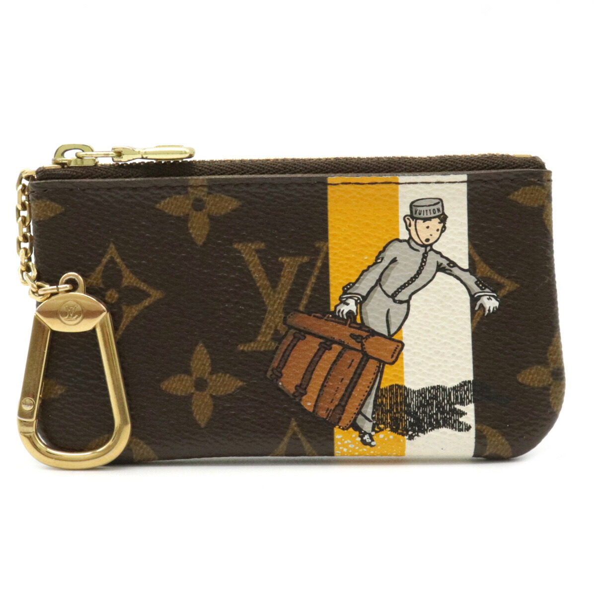 クレ Vuitton ポシェット 店 クレ M 財布 中古 ヴィトン イエロー M コインケース プリント キーリング付 イエロー ルイ Louis ジョーヌ Blumin 小銭入れ モノグラムグルーム