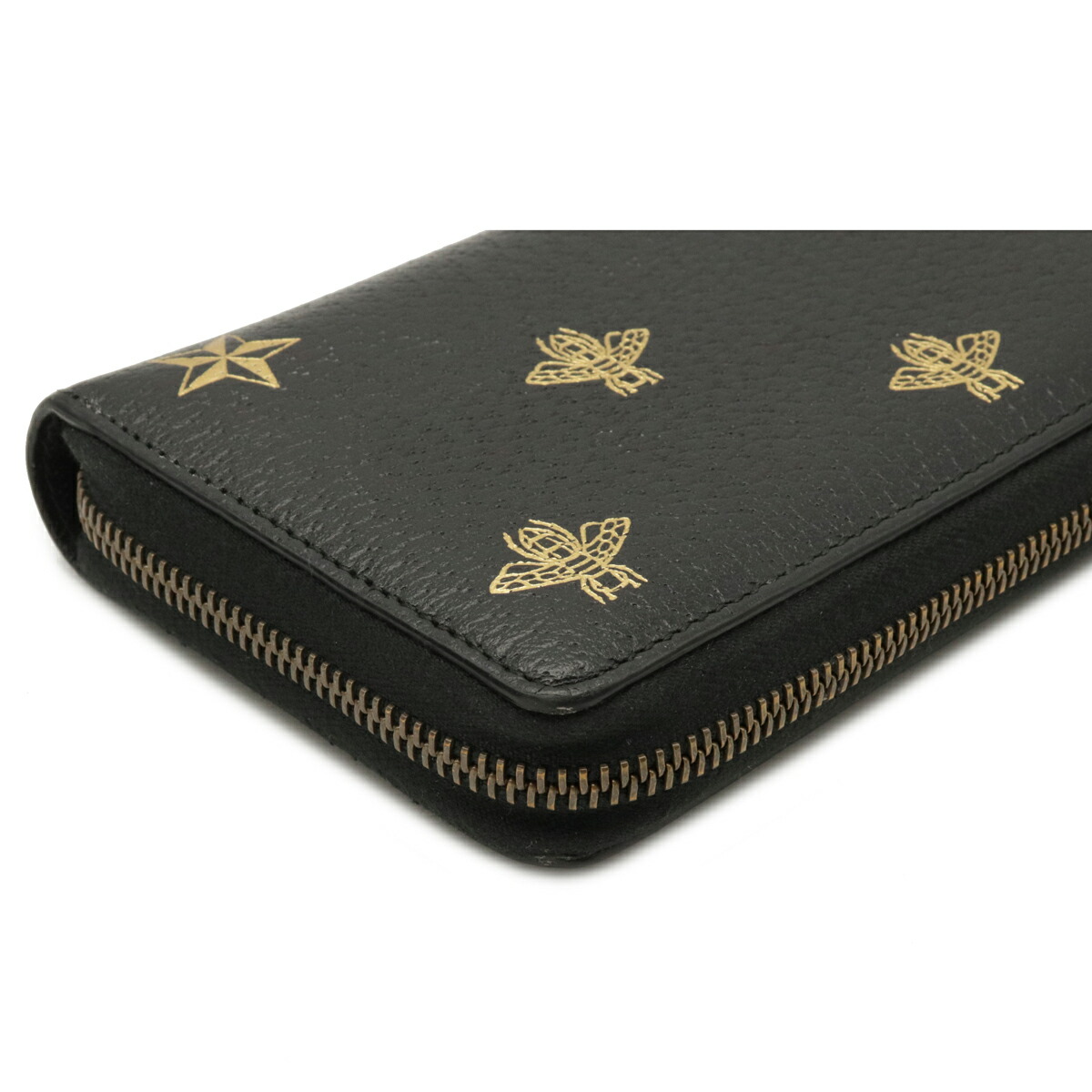 【楽天市場】【財布】GUCCI グッチ BEE STAR ビー&スター 蜂 ハチ 星 ラウンドファスナー 長財布 レザー ブラック 黒 495062 【中古】:Blumin 楽天市場店