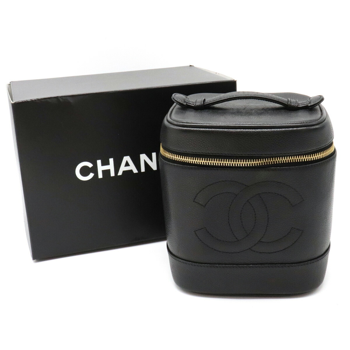 バッグ Chanel シャネル キャビアスキン バニティバッグ ハンドバッグ ココマーク 化粧ポーチ コスメポーチ レザー ブラック 黒 A 中古 Alittlepeaceofmind Co Uk