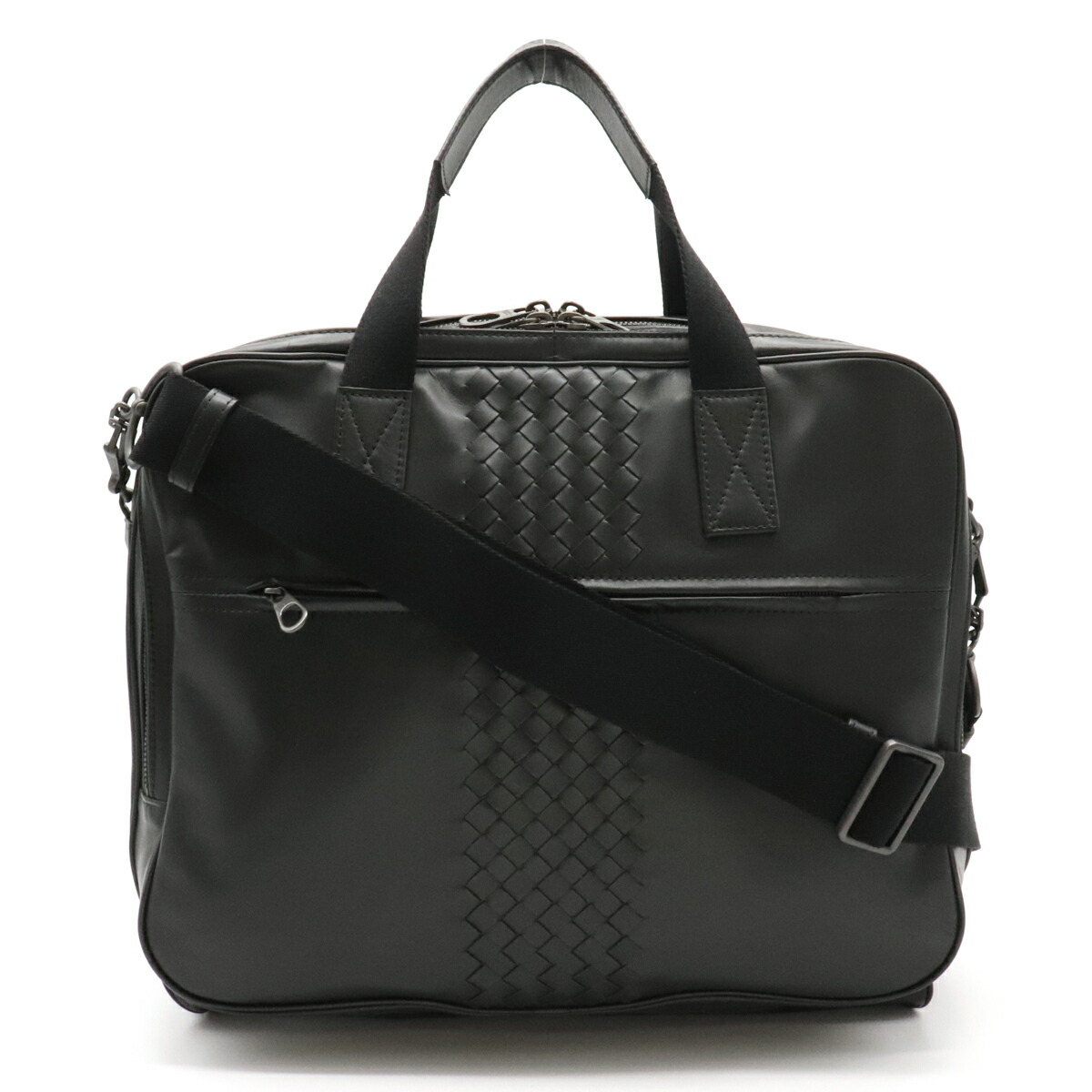 【人気ショップが最安値挑戦!】 BOTTEGA VENETA AB ブラック イントレチャート ブリーフケース - ビジネスバッグ