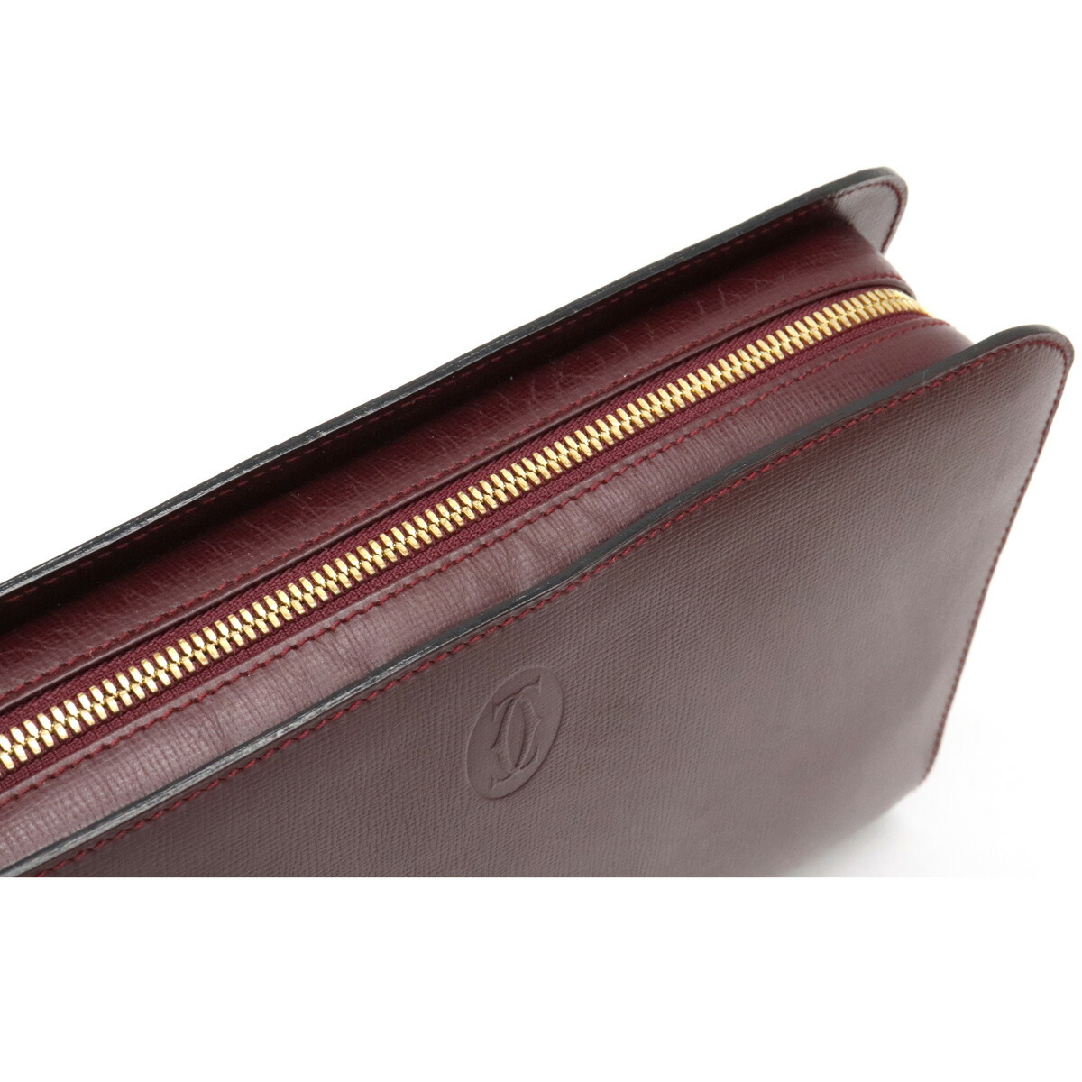 Cartier カルティエ マストライン クラッチバッグ セカンドバッグ レザー ボルドー 赤 ゴールド金具 L1000189 最も Cartier カルティエ マストライン クラッチバッグ セカンドバッグ レザー ボルドー 赤 ゴールド金具 L1000189 最も