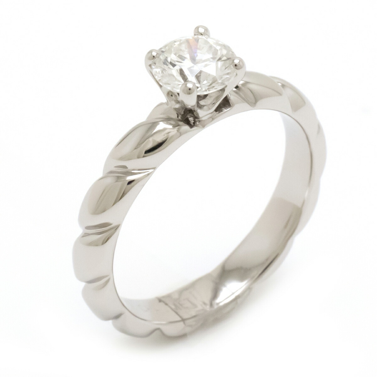 CHAUMET ショーメ トルサード ソリテール 指輪 Pt950 プラチナ 1PD ダイヤモンド 0.65ct Fカラー VVS2 VG 11.5号 #52