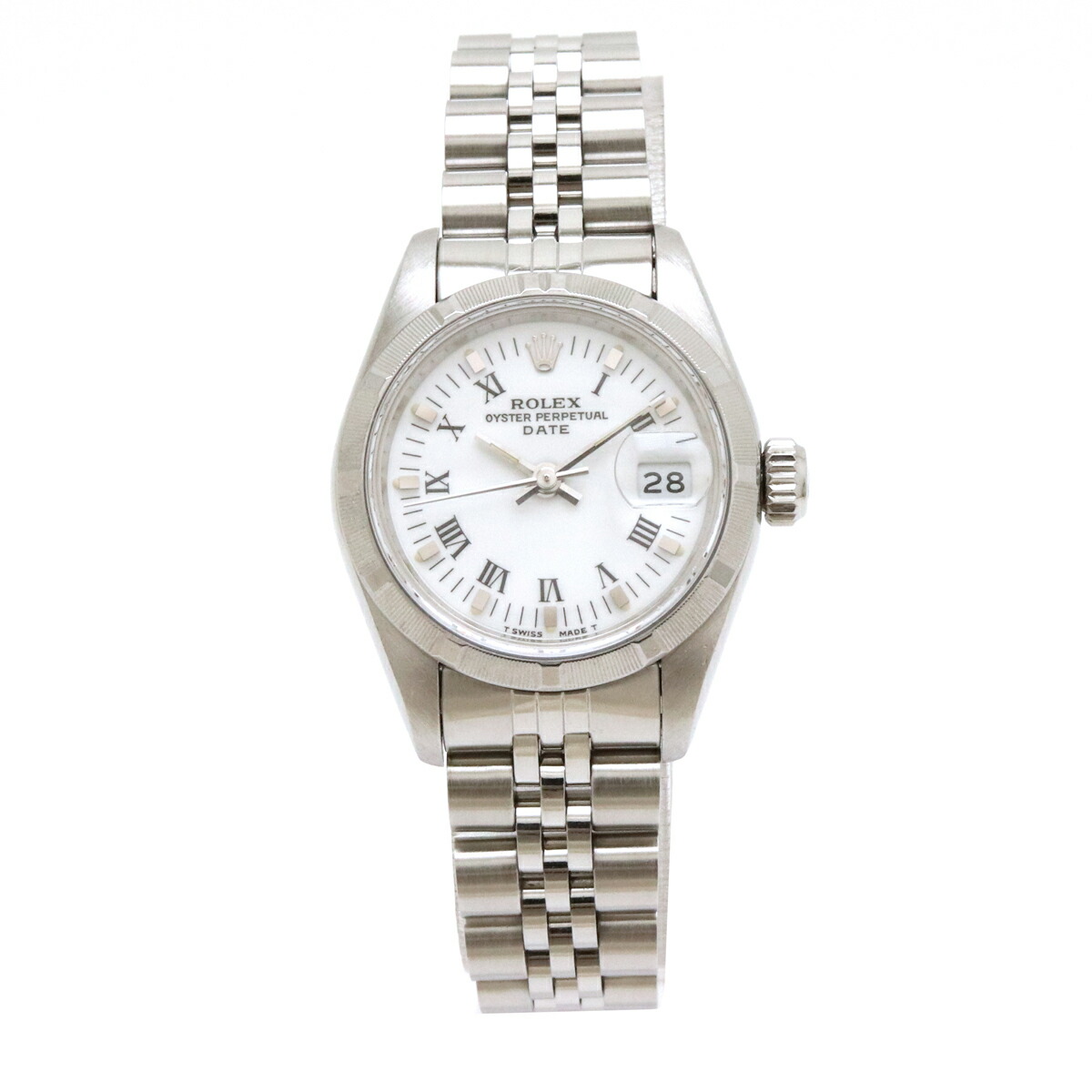 無料長期保証 Rolex ロレックス オイスターパーペチュアルデイト ホワイトローマン文字盤 Ss レディース At オートマ 腕時計 Fucoa Cl