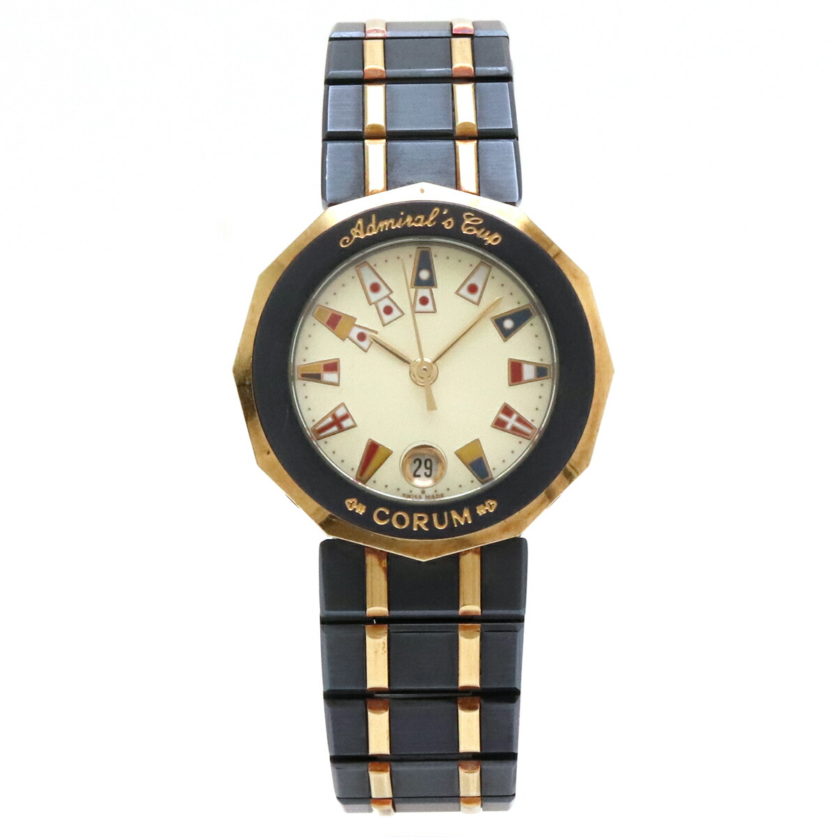 公式】 CORUM コルム アドミラルズカップ ガンブルー K18YG イエロー ...