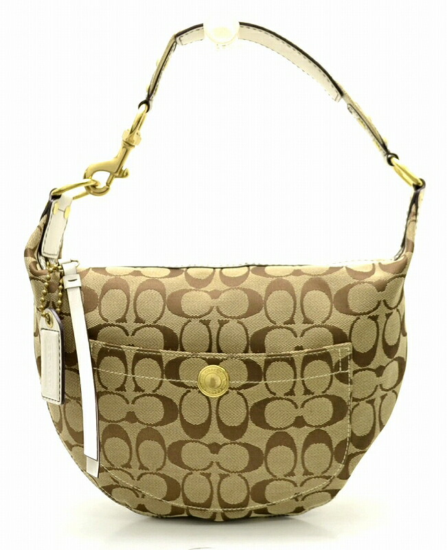 【バッグ】COACH コーチ シグネチャー ワンショルダー ショルダーバッグ ベージュ 茶 ブラウン 白 ホワイト 8631  【中古】【u】【Blumin/森田質店】【質屋出店】｜Blumin 楽天市場店