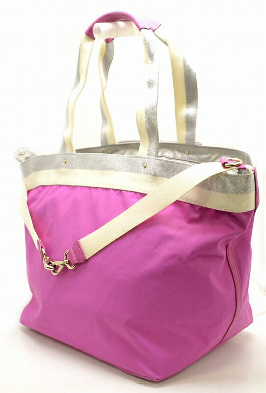 楽天市場 バッグ Kate Spade ケイトスペード マザーズバッグ トートバッグ ショルダーバッグ ナイロン リボン ピンク マット付 コインケース付き Pxru2944 中古 U Blumin 森田質店 質屋出店 Blumin 楽天市場店