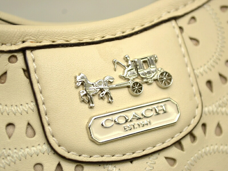 【楽天市場】【バッグ】COACH コーチ マディソン レースレザー マギー ショルダーバッグ セミショルダー レザー パールベージュ系