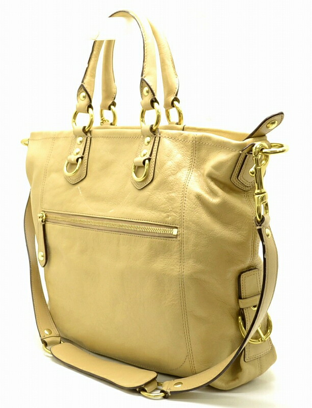 楽天市場 バッグ Coach コーチ マディソン ジュリアン レザー トートバッグ ハンドバッグ 2way ショルダーバッグ ベージュ パープル F12935 中古 U Blumin 森田質店 質屋出店 Blumin 楽天市場店