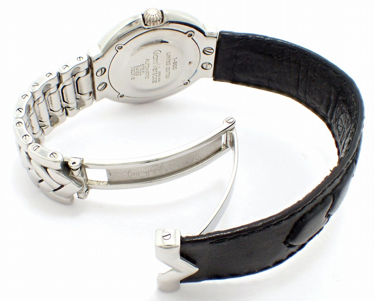 【楽天市場】【ウォッチ】GIANNI VERSACE ジャンニ ヴェルサーチ ホワイト文字盤 SS 革ベルト メンズ AT 腕時計 1-500