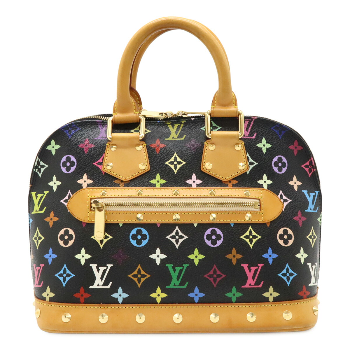 LOUIS VUITTON ルイ ヴィトン モノグラムマルチカラー アルマ ハンドバッグ スタッズ ノワール 黒 ブラック M92646 【中古】