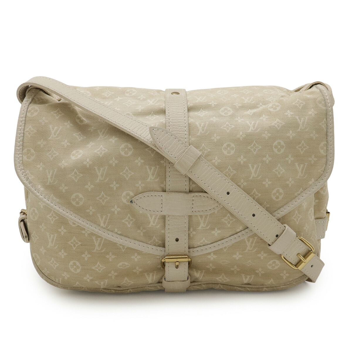 LOUIS VUITTON ルイ ヴィトン モノグラムミニラン ソミュール30 ショルダーバッグ 斜め掛け キャンバス レザー デュンヌ アイボリー M95314 【中古】