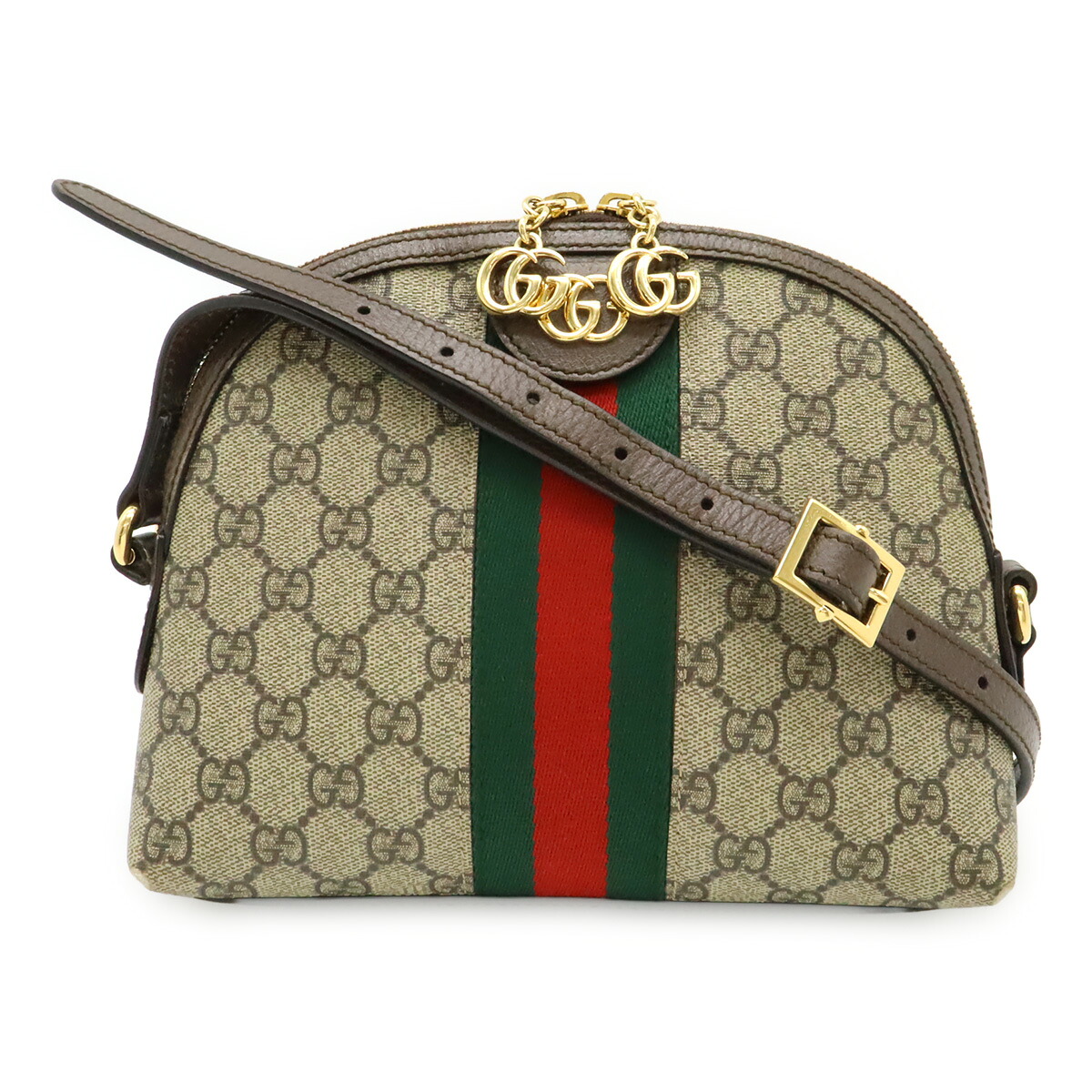 GUCCI グッチ オフィディア スモール ショルダーバッグ GGスプリーム シェリーライン ポシェット 斜め掛け PVC ベージュ モカブラウン 499621 【中古】｜ブルーミン／森田質店