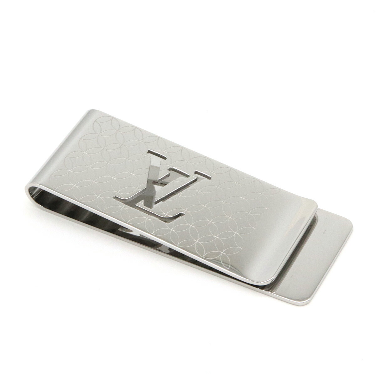 Louis Vuitton マネークリップ メタル製 Louis Vuitton Silver Steel Metal Champs Elysees Money Clip
