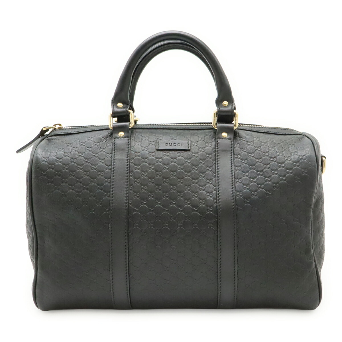 GUCCI グッチ マイクログッチシマ ボストンバッグ ハンドバック なめし革 黒いこと 黒 ストラップ欠品 降車口品 449646 【中古】