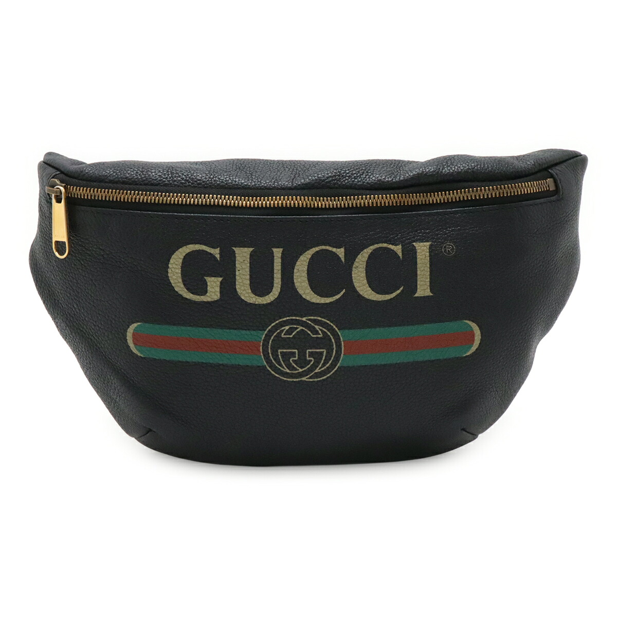 GUCCI グッチ グッチプリント シェリーライン ベルトバッグ ボディバッグ ウエストポーチ レザー ピンク グリーン レッド ゴールド金具 530412 【中古】|ブルーミン/森田質店