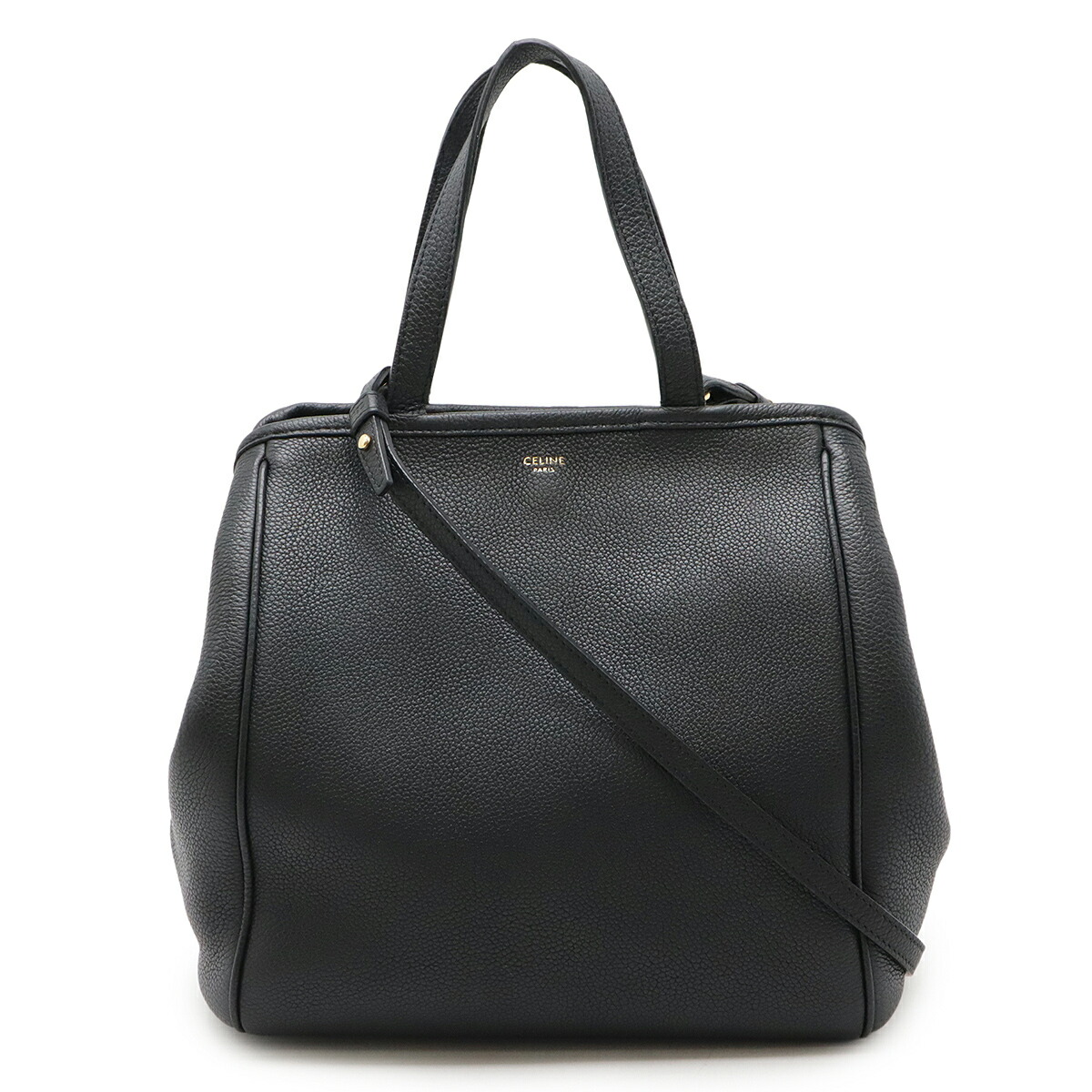 【美品】セリーヌ ハンドバッグ トートバッグ レザー スタッズ 肩掛け 黒 美品】セリーヌ ハンドバッグ トートバッグ レザー スタッズ