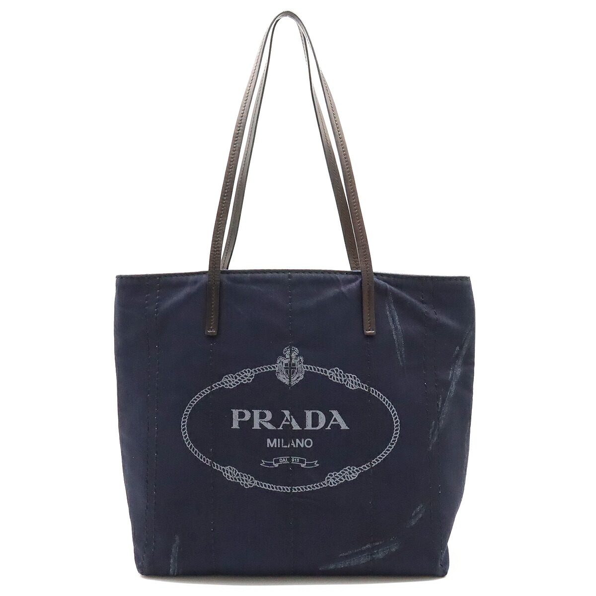 PRADA【セール】国内発■リネンブレンドxレザートートバッグ 国内発】PRADA リネンブレンド ミニハンドバッグ (PRADA/トート