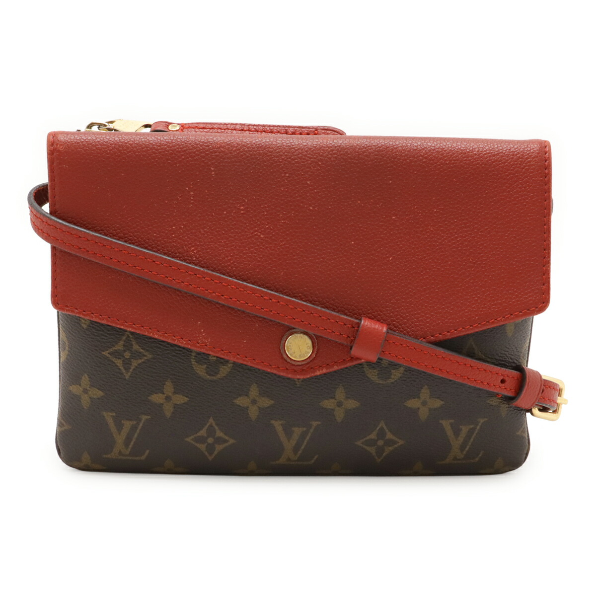 LOUIS VUITTON ルイ ヴィトン モノグラム トワイス ショルダーバッグ ポシェット 曲がった掛け スリーズ 赤 赤いこと M50184 【中古】