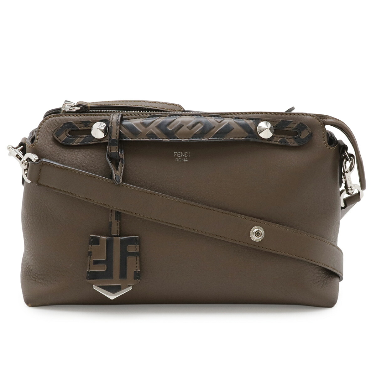 FENDI フェンディ BY THE WAY バイザウェイ 並み並み ハンドバック 2WAY ショルダーバッグ ロゴタイプ手持ち部分 なめし革 赤銅色 しろがね色金具 8BL124 【中古】