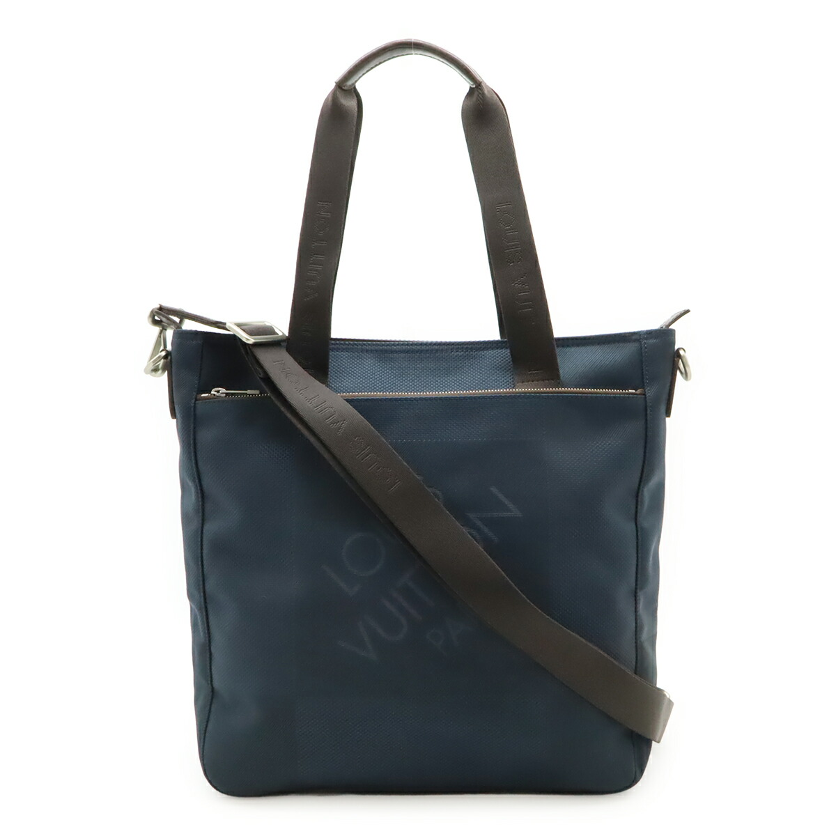 LOUIS VUITTON ルイ ヴィトン ダミエジェアン ジョングルール トートバッグ 2WAY ショルダーバッグ 曲がった掛け ブルーオセアン 紺 N48089 【中古】