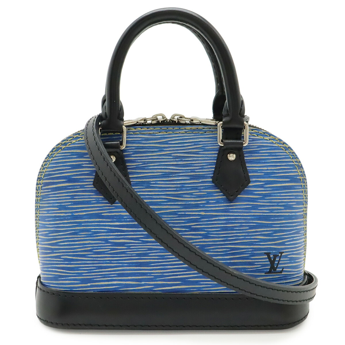 LOUIS VUITTON ルイ ヴィトン エピ ジーンズ ナノアルマ ハンドバック ミニ御徒面子 2WAY ショルダーバッグ ジーンズ点火装置 青碧 M41578 【中古】