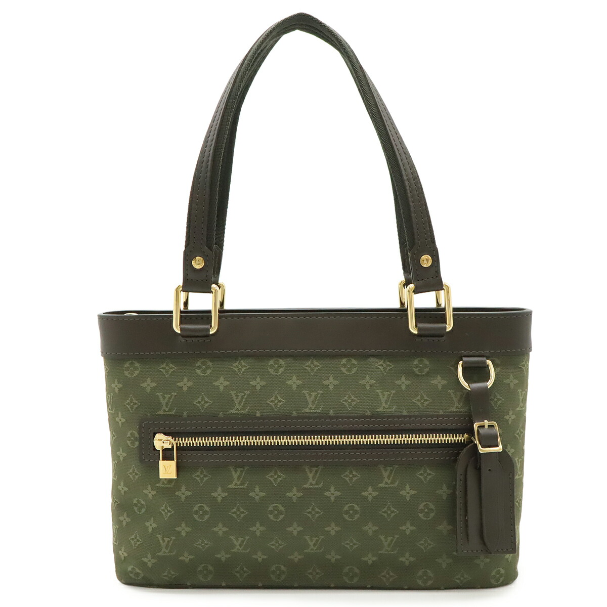 LOUIS VUITTON ルイ ヴィトン モノグラムミニ ルシーユPM トートバッグ ショルダーバッグ 帆布 TSTカーキ 緑であること M92682 【中古】