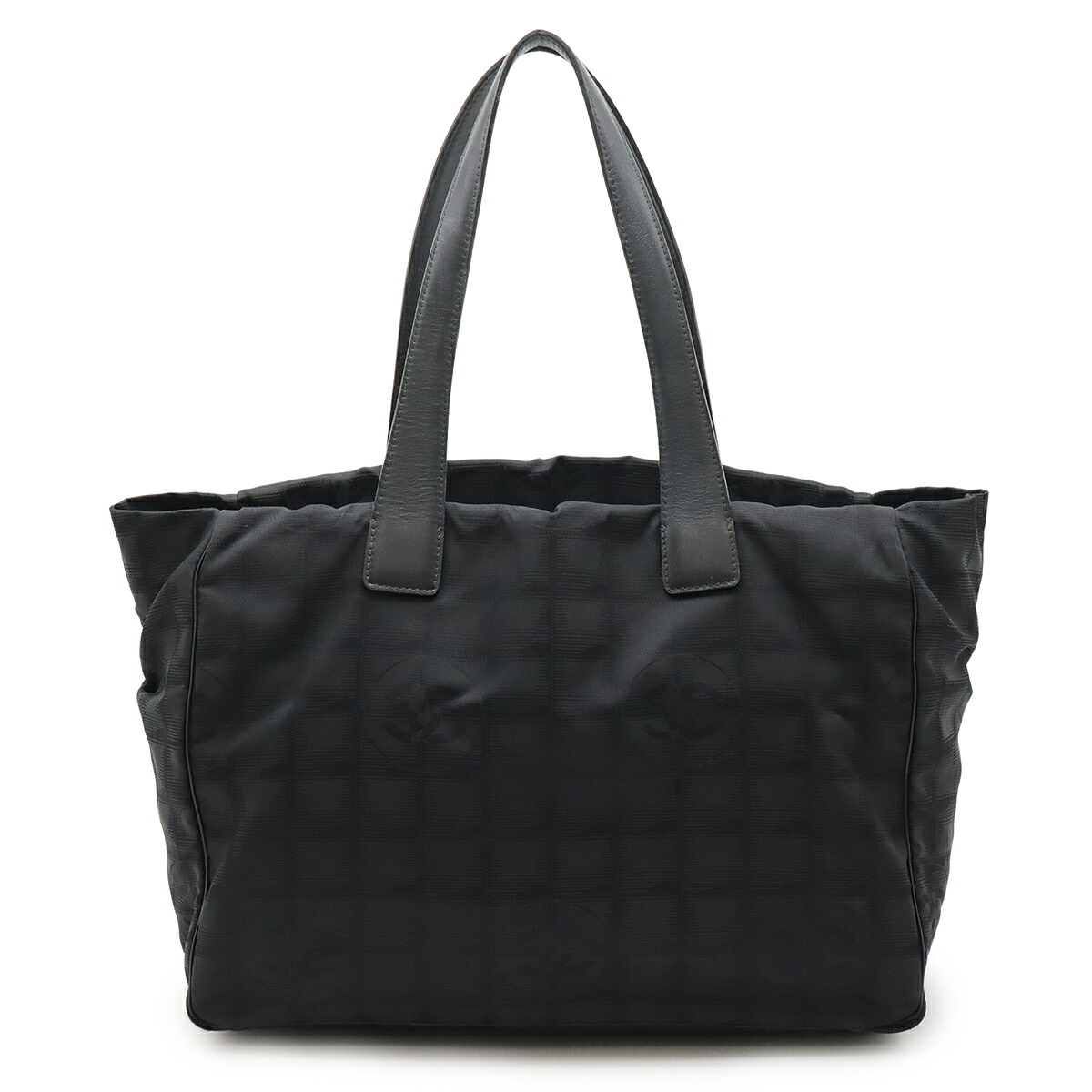 【良品】シャネルCHANEL 黒ニュートラベルライン 肩掛けトートバッグ 良品】シャネルCHANEL 黒ニュートラベルライン肩掛けトートバッグ