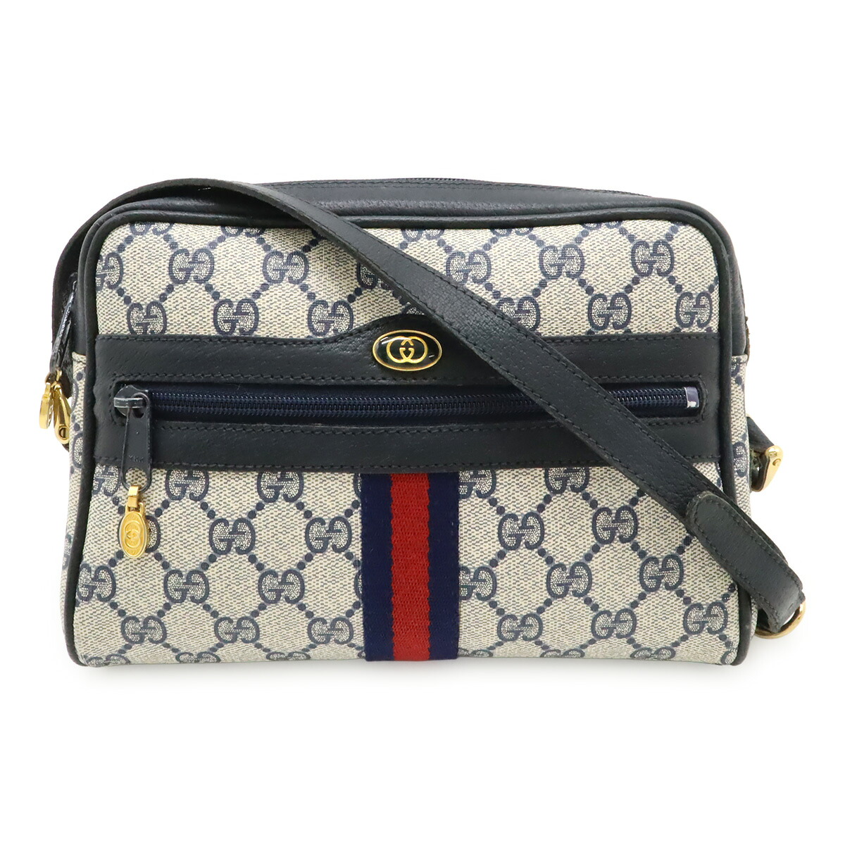 GUCCI グッチ 年寄りのグッチ GG足し加える シェリー酒生産ライン ショルダーバッグ ポシェット PVC なめし革 米国海軍 象牙色 赤いこと 赤 010.378 【中古】