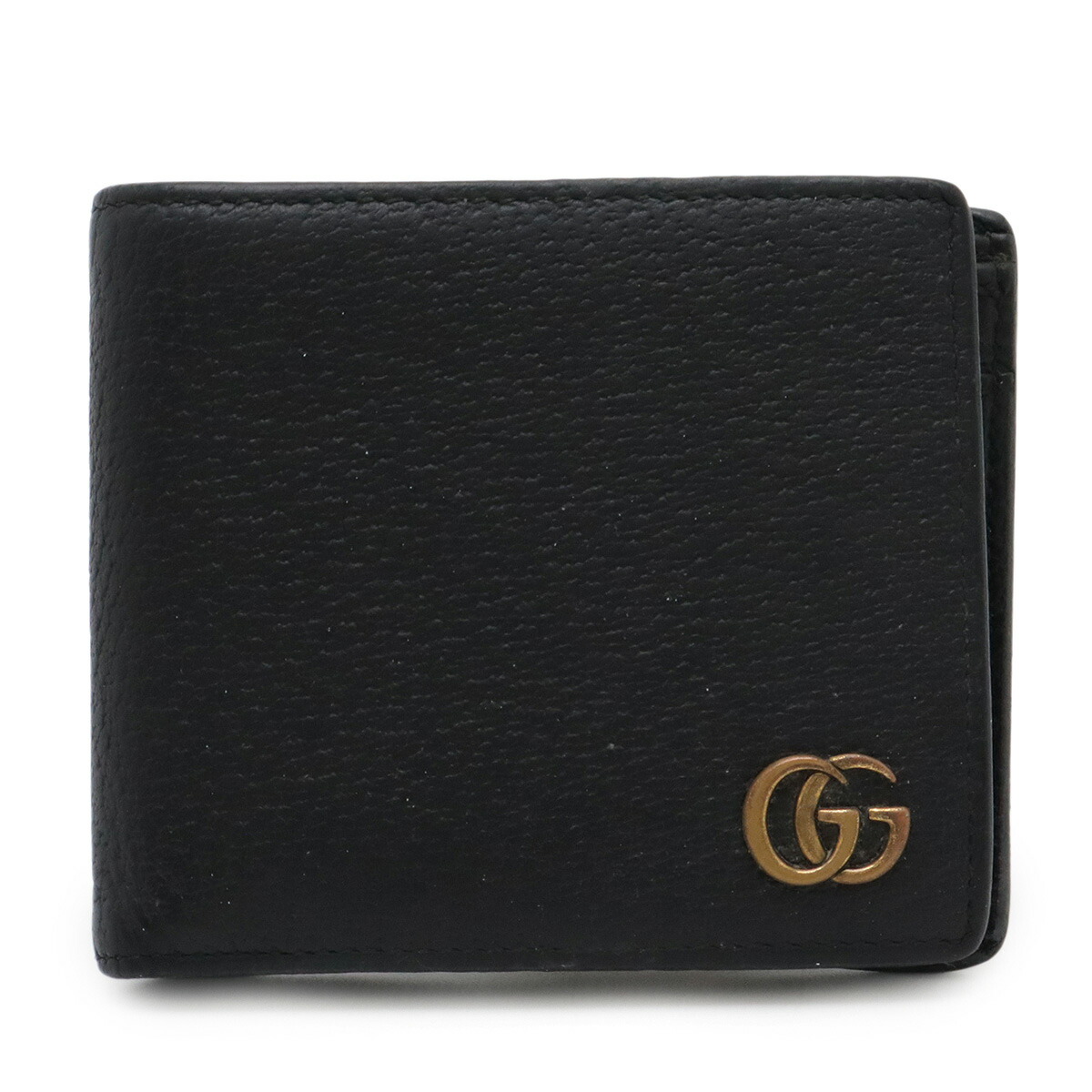 GUCCI グッチ プチマーモント コンパクト 財布　レザー 二つ折り ブラック 楽天市場】GUCCI グッチ プチマーモント 二つ折りコンパクト財布