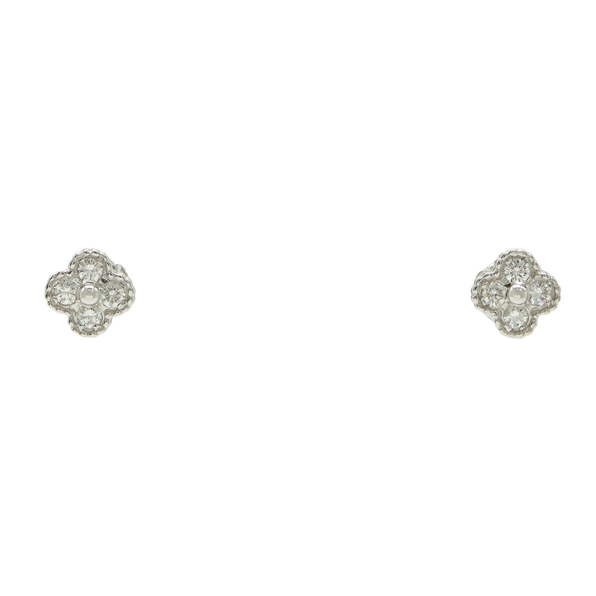 Van Cleef & Arpels ヴァン クリーフ & アーペル アルノ ピアス K18WG ホワイトゴールド 4PD ダイヤモンド 【中古】