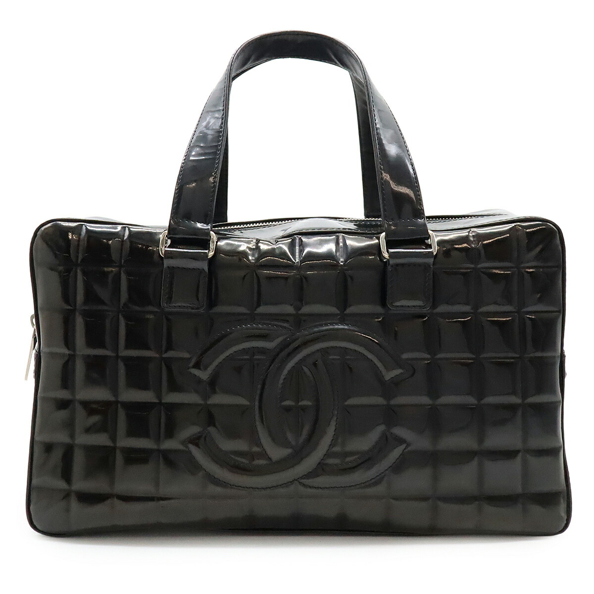 CHANEL ブラック パテントレザー ハンドバッグ パテント レザー ブラック バニティ ハンドバッグ|古い買取実績