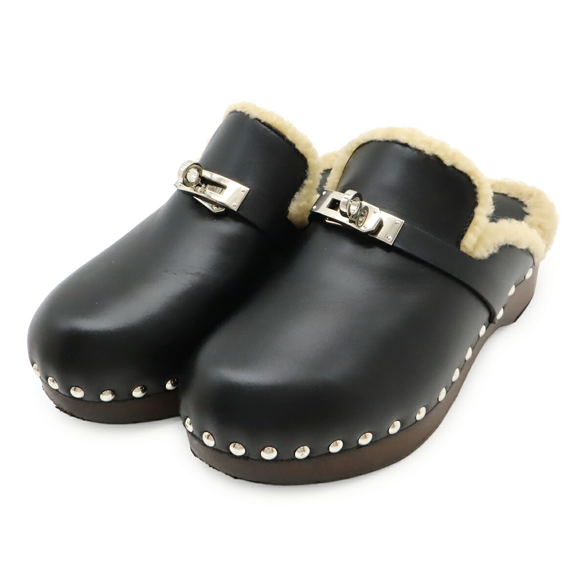 エルメス ブラック レザー ケリーミュール サボ　37 カルロッタ 楽天市場】【エルメス】Hermes ケリーベルト サボ ミュール カルロッタ