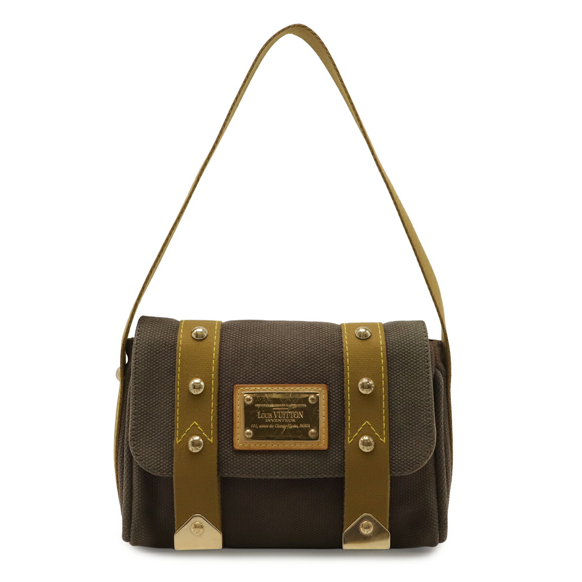 LOUIS VUITTON ルイ ヴィトン アンティグア サック騾馬 ショルダーバッグ 一肩先 虚蝉肩先 肩かけ ブラン 茶 赤銅色 M40072 【中古】