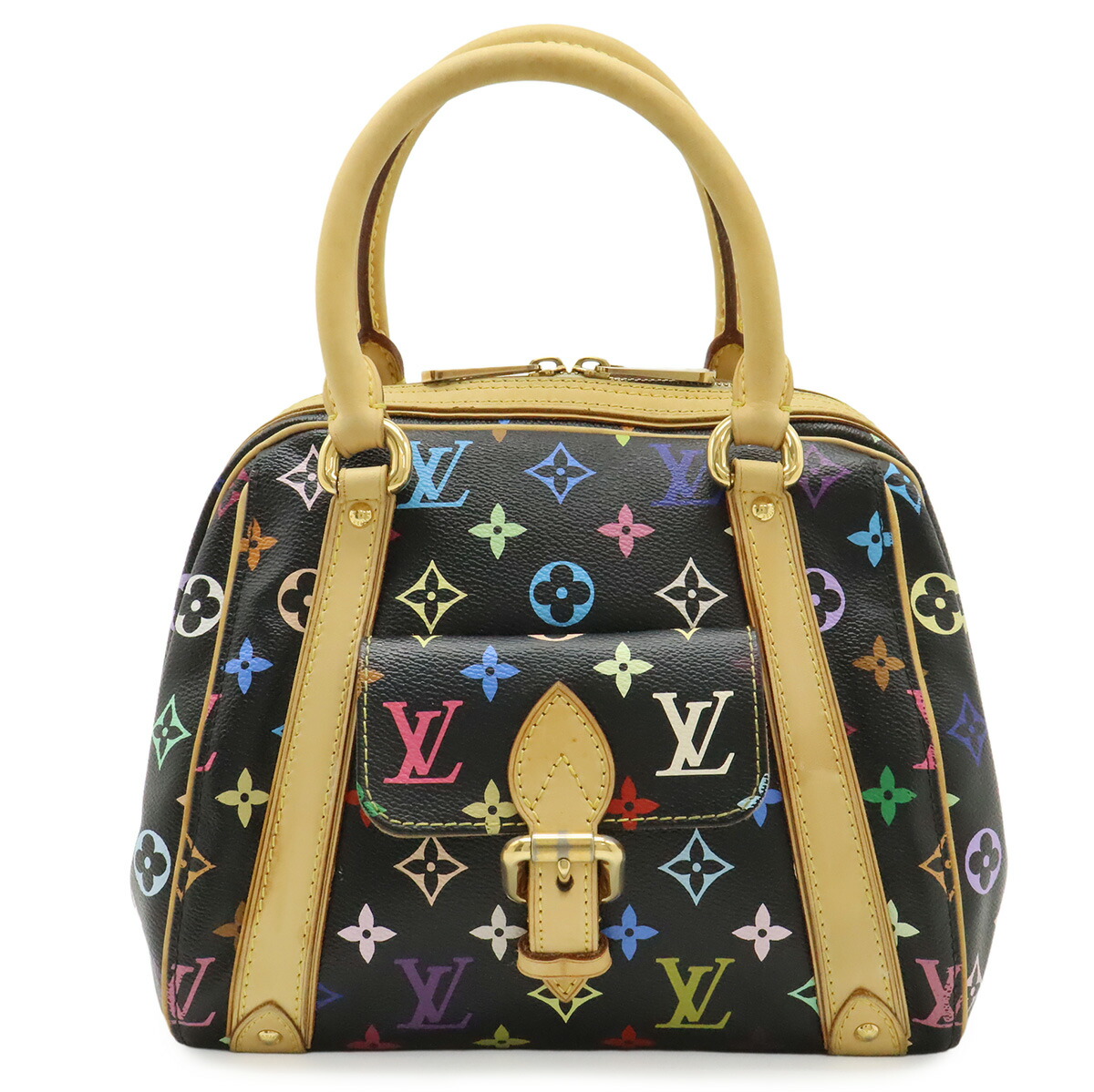 LOUIS VUITTON ルイ ヴィトン モノグラムマルチ色合い プリシラ ハンドバック ミニ御徒面子 ノワール 黒 黒いこと M40097 【中古】
