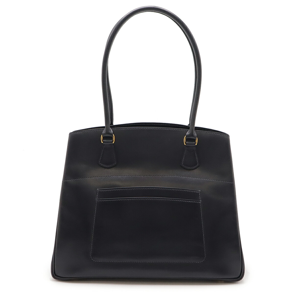 HERMES エルメス La (ラ) トートバッグ ショルダーバッグ セミショルダー ボックスカーフ BOXカーフ レザー ダークネイビー 濃紺 ゴールド金具 【中古】
