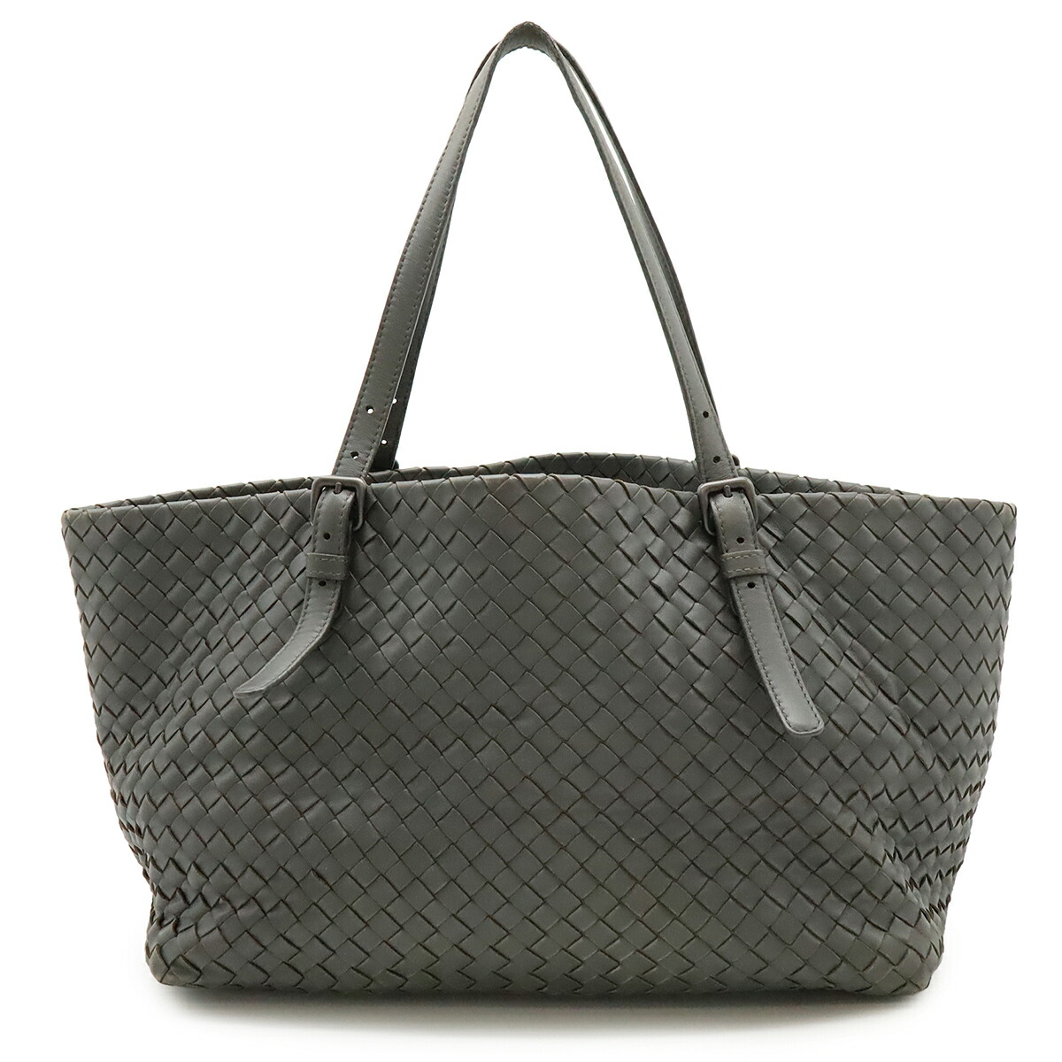 新品同様 ボッテガヴェネタ イントレチャート ローマ ラージ ハンドバッグ ボッテガヴェネタ イントレチャート ローマ レザー×パイソン