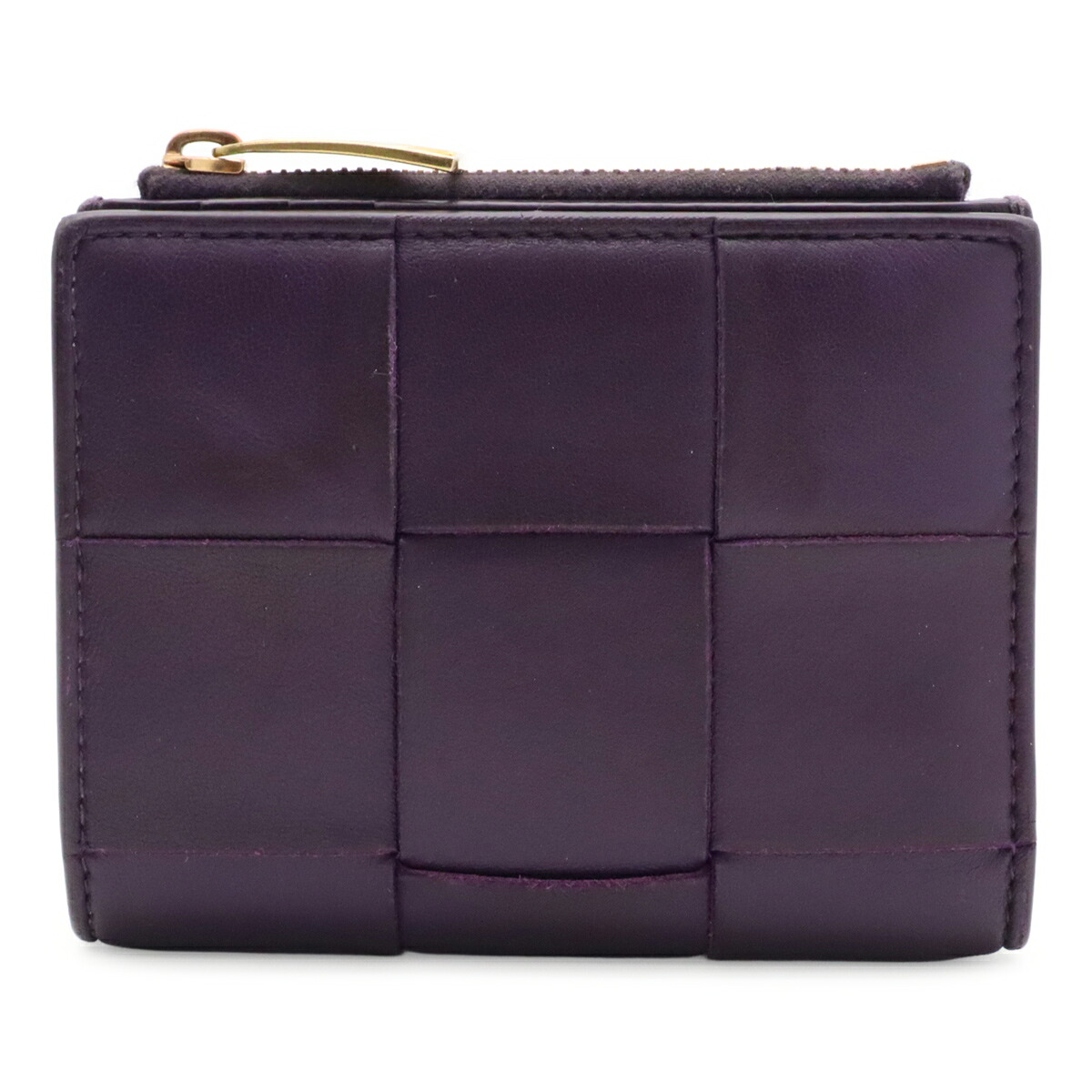 BOTTEGA VENETA ボッテガ ヴェネタ ボッテガベネタ カセット マキシイントレチャート 2つ折財布 二つ折り財布 レザー パープル 紫 651381 【中古】|ブルーミン/森田質店